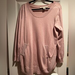 Max Studio Blush Punk Knit Top Sweater Sz 1X